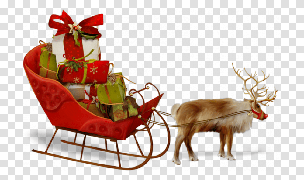 Santa Sleigh Christmas Sleigh Background, Dog, Pet, Canine, Animal Transparent Png