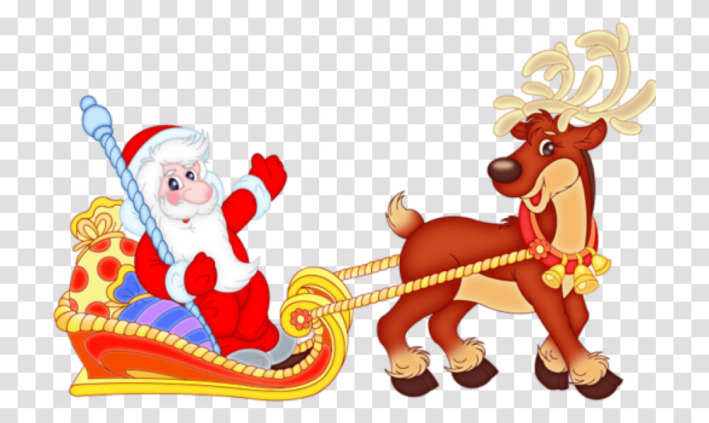 Santa Sleigh Clipart Christmas Clipart Sleigh Background, Person, Graphics, Performer, Coffee Cup Transparent Png