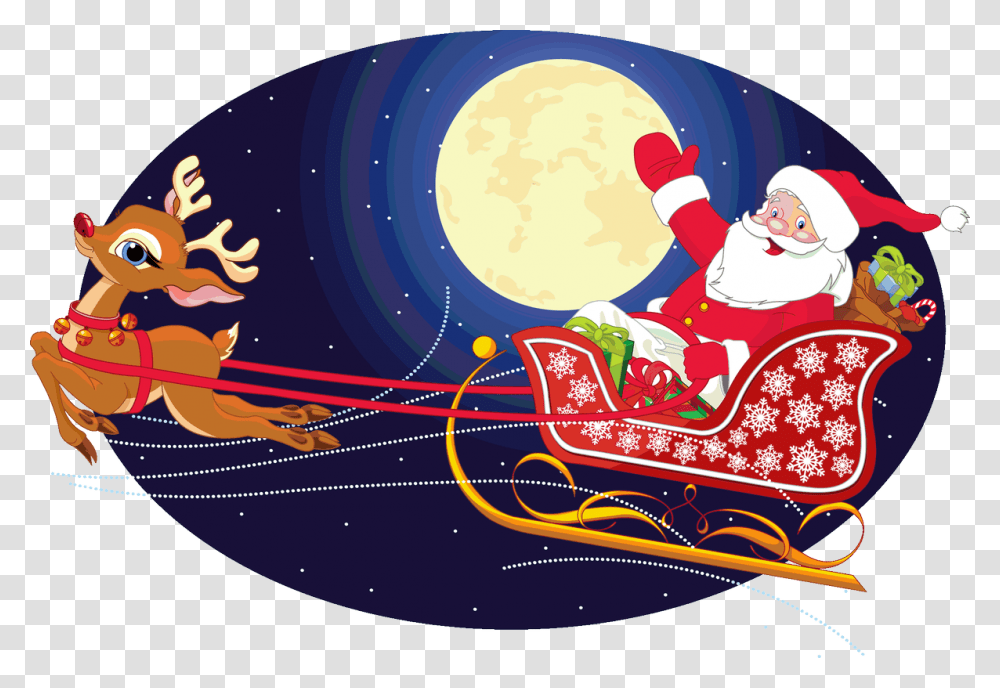 Santa Sleigh Clipart, Outdoors, Nature, Advertisement Transparent Png