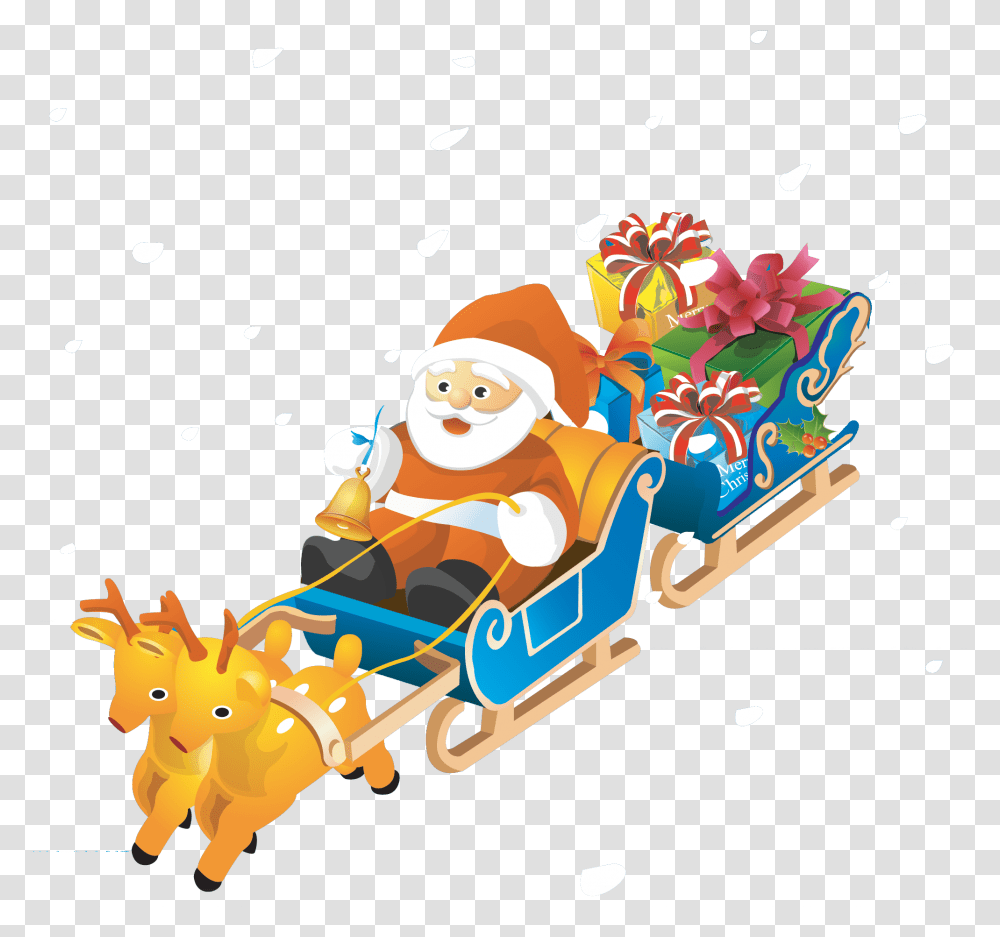 Santa Sleigh, Graphics, Art, Amusement Park, Theme Park Transparent Png