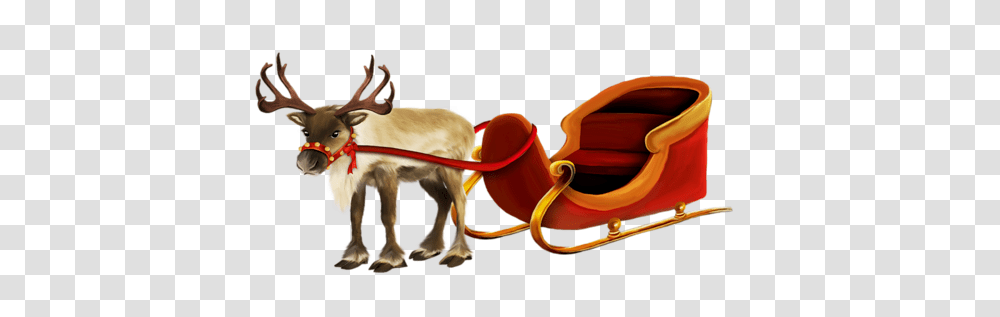 Santa Sleigh, Holiday, Animal, Label Transparent Png