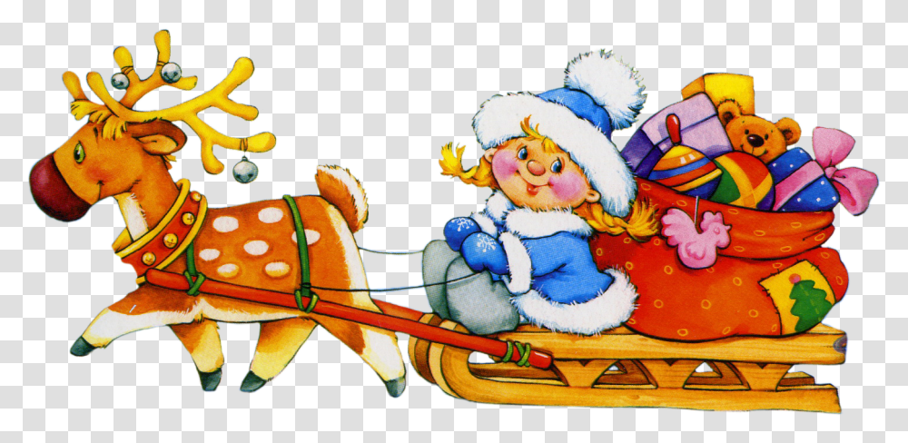 Santa Sleigh, Holiday, Pattern, Floral Design Transparent Png