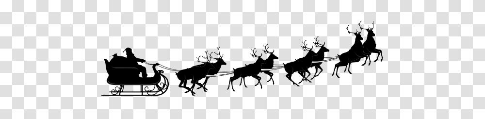 Santa Sleigh, Holiday, Elk, Deer, Wildlife Transparent Png
