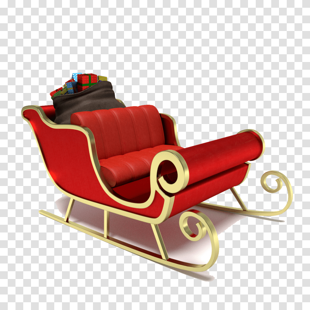 Santa Sleigh, Holiday, Furniture, Couch, Chair Transparent Png
