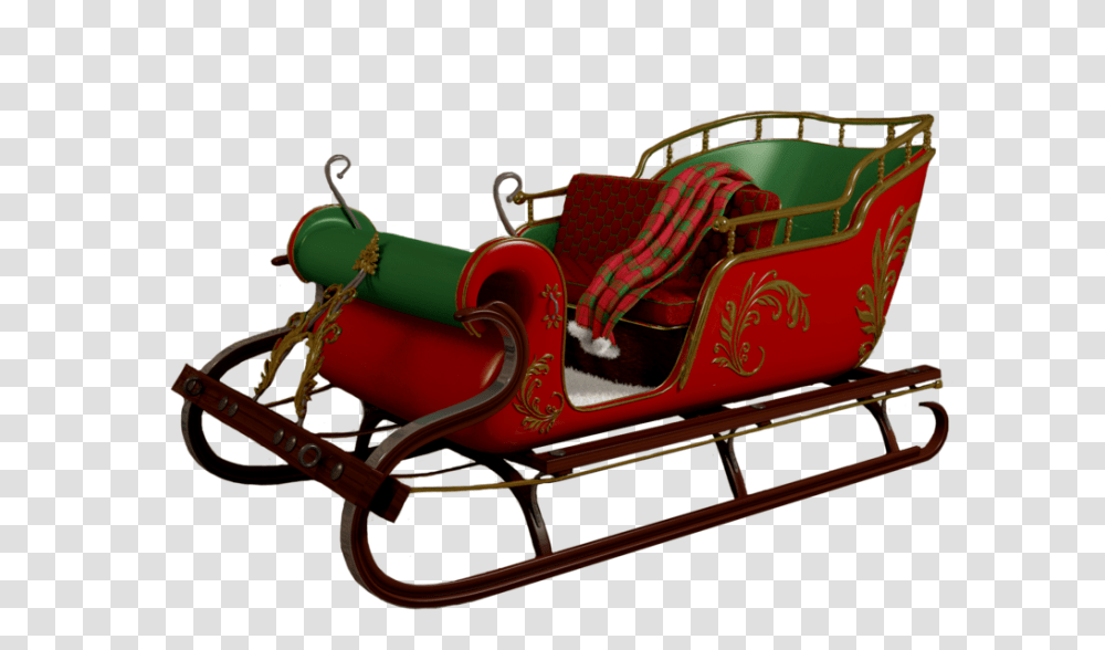 Santa Sleigh, Holiday, Furniture, Couch, Transportation Transparent Png