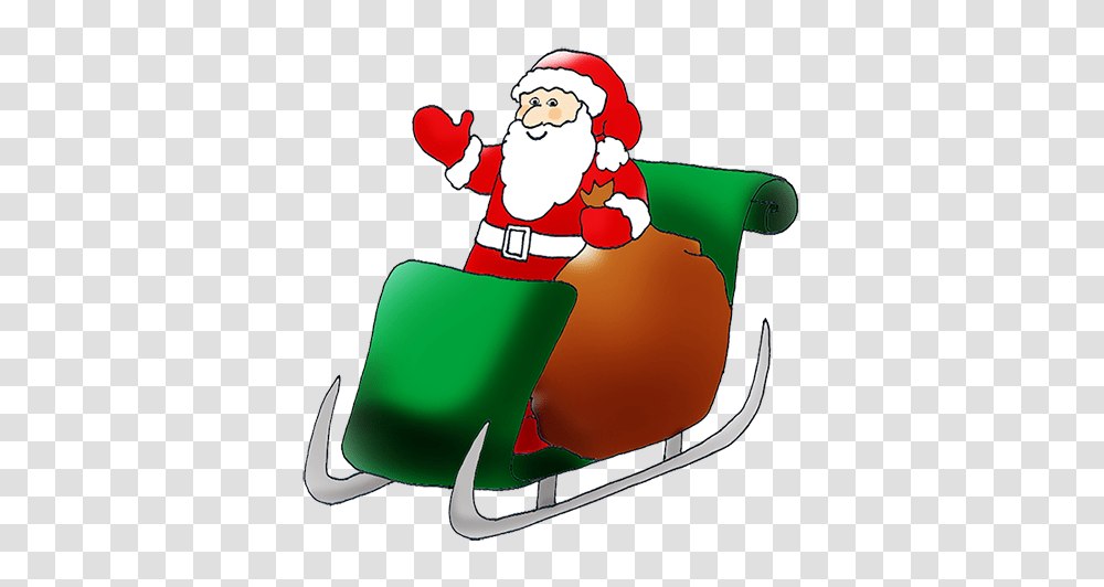 Santa Sleigh, Holiday, Christmas Stocking Transparent Png
