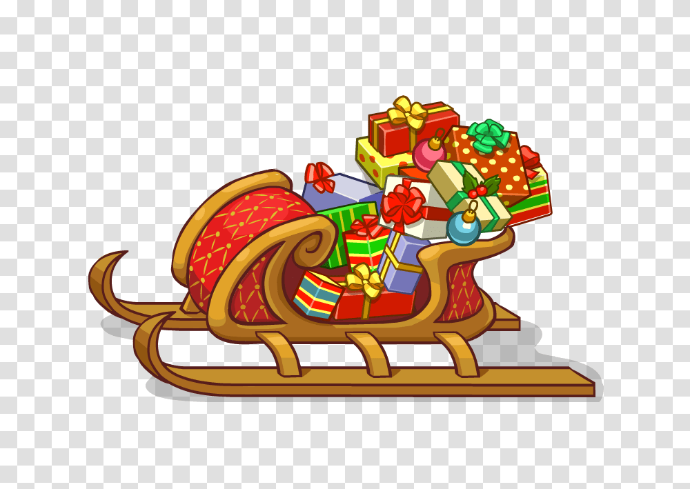 Santa Sleigh, Holiday, Sled, Birthday Cake, Dessert Transparent Png