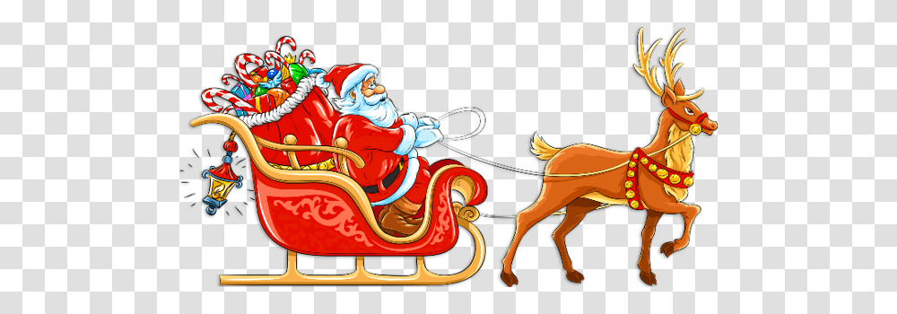 Santa Sleigh, Holiday, Vehicle, Transportation, Carriage Transparent Png