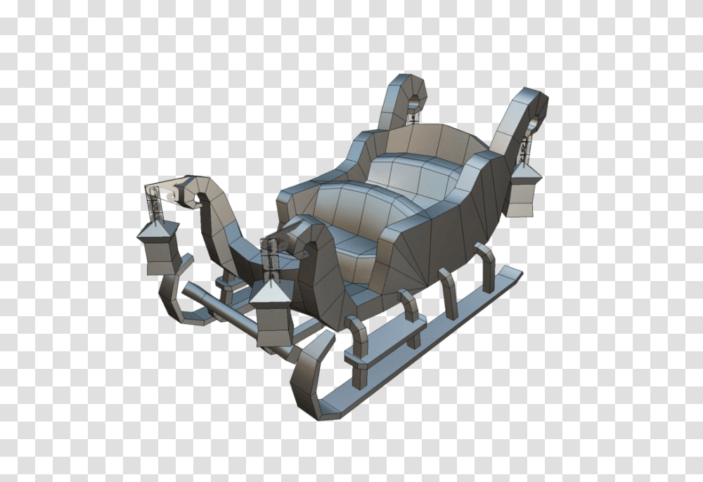 Santa Sleigh Low Poly 3d Models Snowmobile, Furniture, Airplane, Aircraft, Vehicle Transparent Png