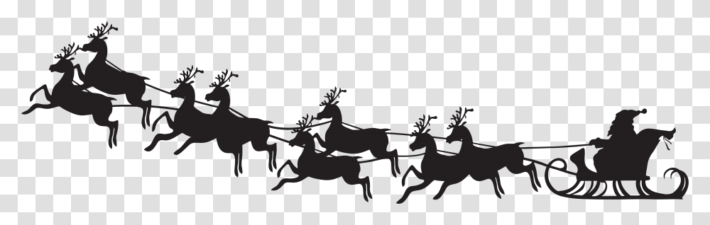 Santa Sleigh Silhouette Clip Art Image, Horse, Mammal, Animal, Vehicle Transparent Png