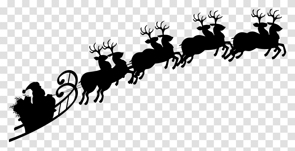 Santa Sleigh Silhouette, Gray, World Of Warcraft Transparent Png