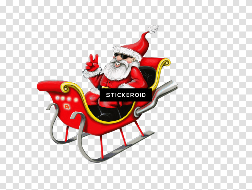 Santa Sleigh Silhouette, Sled, Transportation, Vehicle, Bobsled Transparent Png
