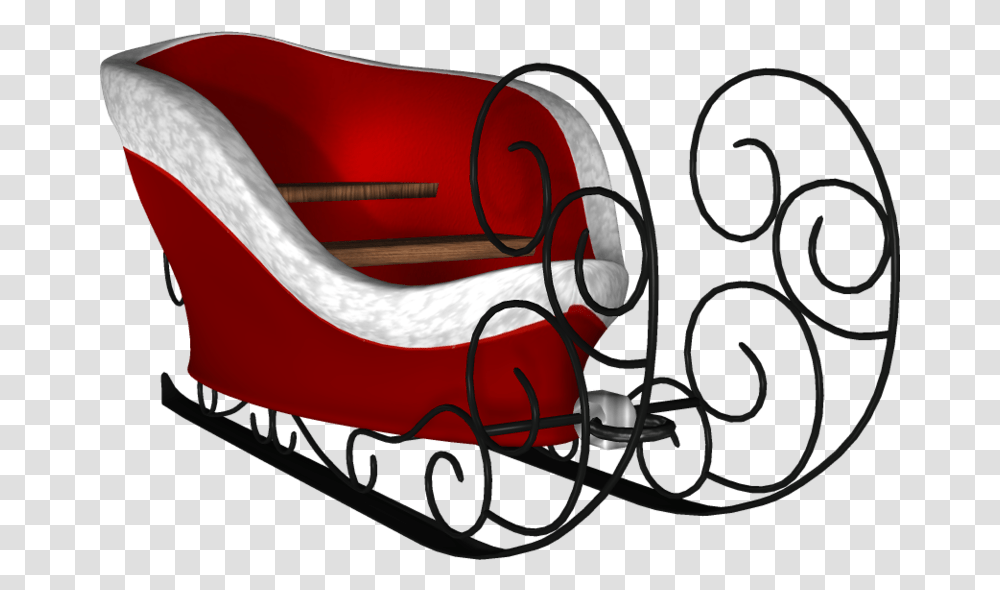 Santa Sleigh Toboggan, Furniture, Vehicle, Transportation, Chair Transparent Png