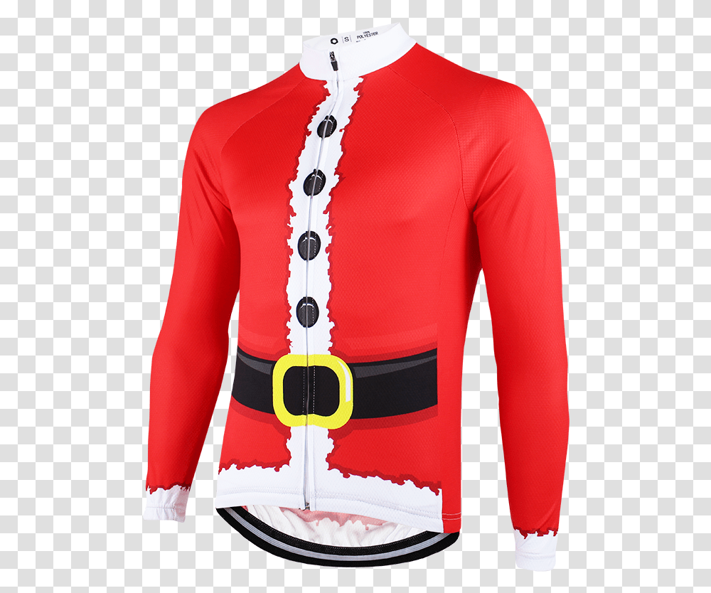 Santa Suit Long Sleeve Christmas Cycling Jersey Santa Suit, Shirt, Jacket, Coat Transparent Png