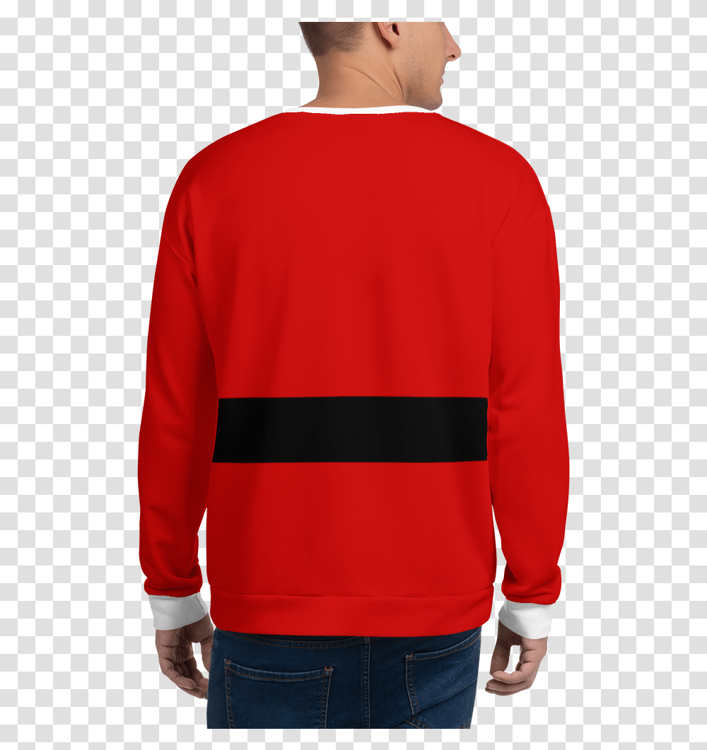 Santa Suit Unisex Sweatshirt Sweater, Apparel, Long Sleeve, Person Transparent Png