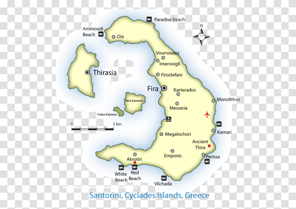 Santorini Map Temple Of Hephaestus Map, Diagram, Plot, Atlas, Vegetation Transparent Png