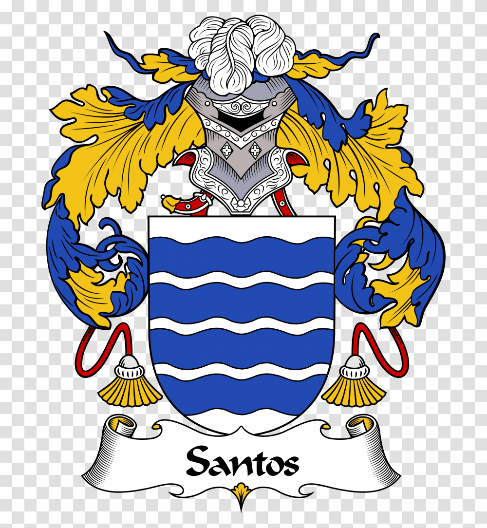 Santos Coat Of Arms Santos Family Crest Santos Escudo Escudo Del Apellido Santos, Emblem, Parade, Armor Transparent Png