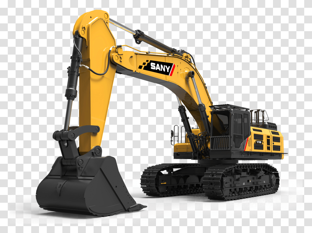 Sany Excavator, Tractor, Vehicle, Transportation, Bulldozer Transparent Png