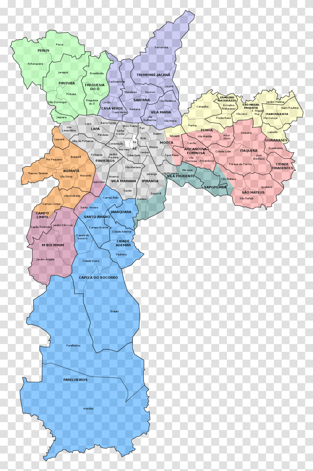 Sao Paulo Districts, Map, Diagram, Plot, Atlas Transparent Png