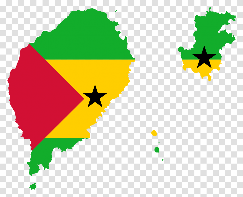 Sao Tome And Principe Flag Map Clip Arts Sao Tome And Principe Flag Map, Outdoors, Star Symbol Transparent Png