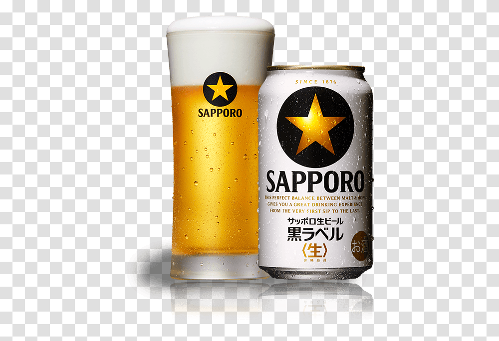 Sapporo Beer Can, Alcohol, Beverage, Drink, Beer Glass Transparent Png