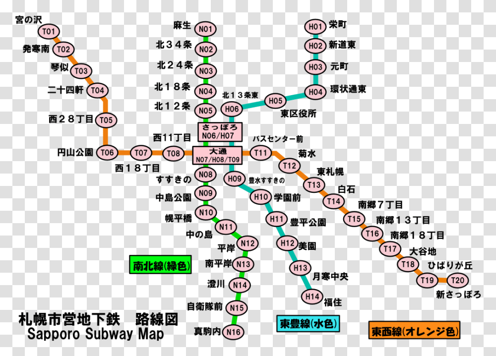 Sapporo Subway Map Jp Sapporo Subway Map, Number, Plot Transparent Png