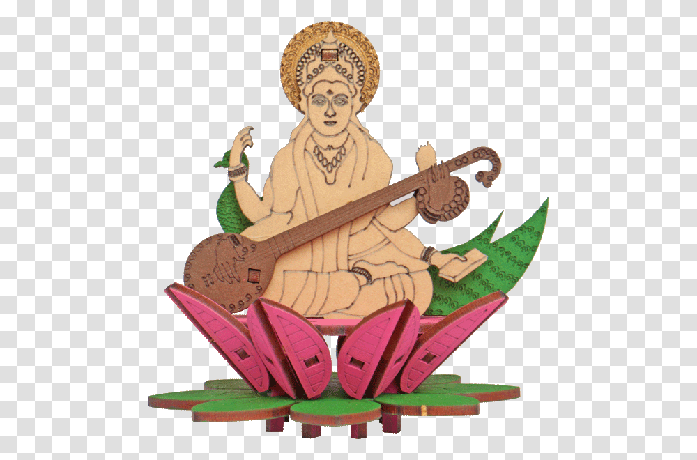 Saraswati Download Illustration, Lute, Musical Instrument, Leisure Activities, Guitar Transparent Png