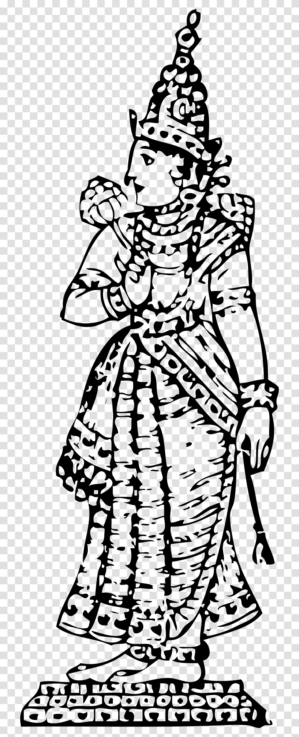 Saraswati Drawing Simple Standing Saraswati Mata For Drawing, Gray, World Of Warcraft Transparent Png