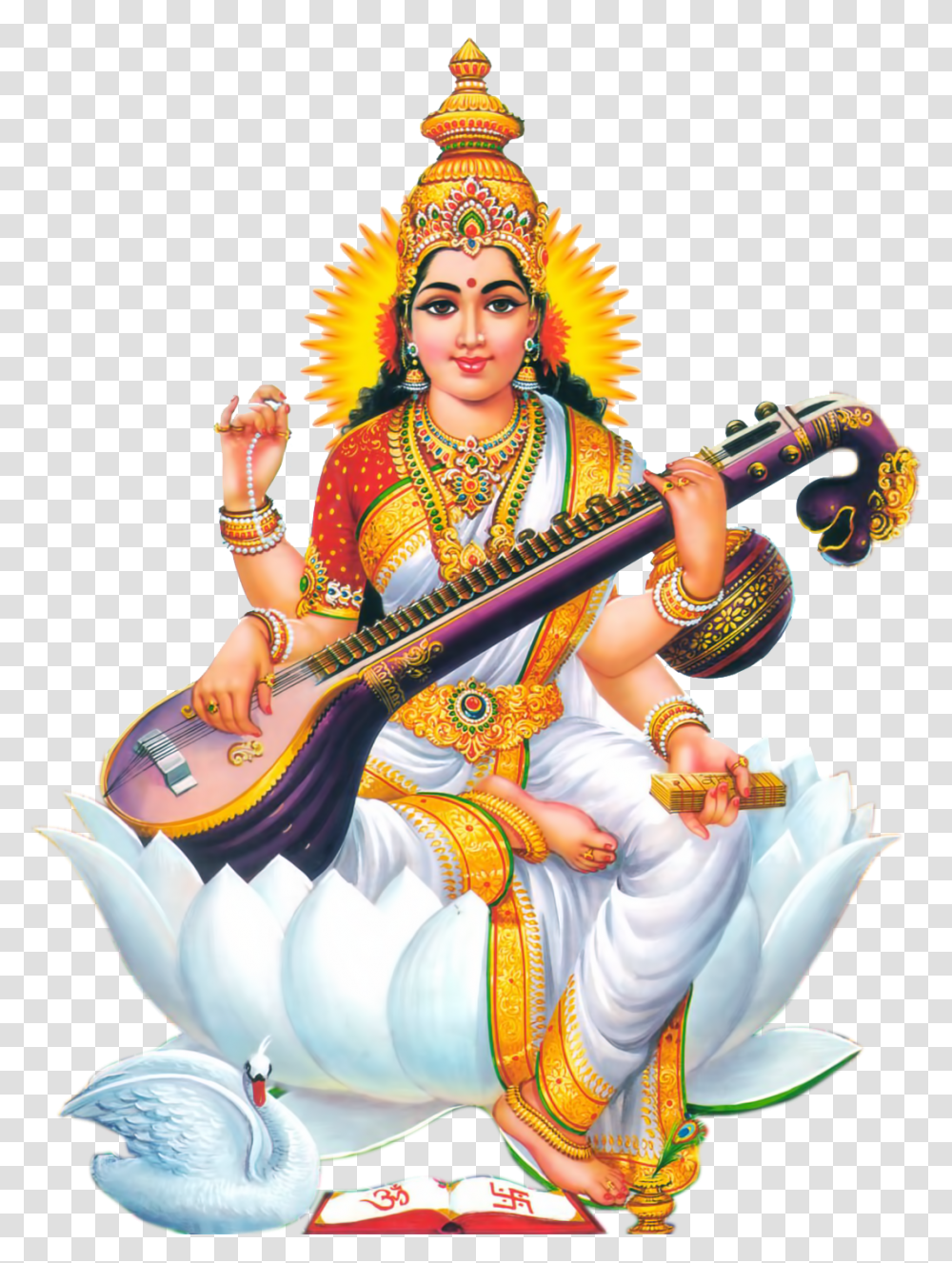 Saraswati Mata Hd Wallpaper Download High Resolution Saraswathi Devi, Guitar, Leisure Activities, Person Transparent Png
