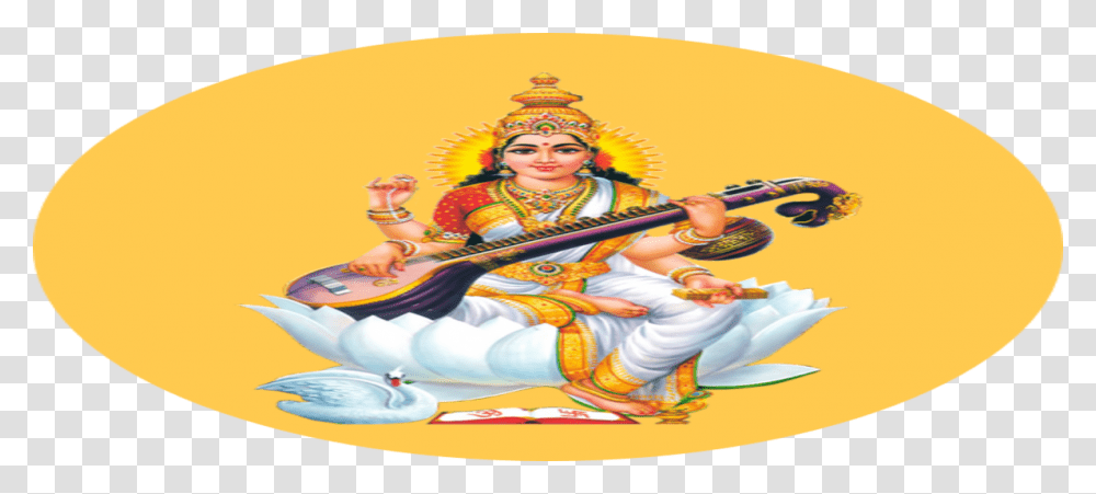 Saraswati Mata Logo Clipart Download Saraswati Vidya, Person, Musician, Musical Instrument, Leisure Activities Transparent Png