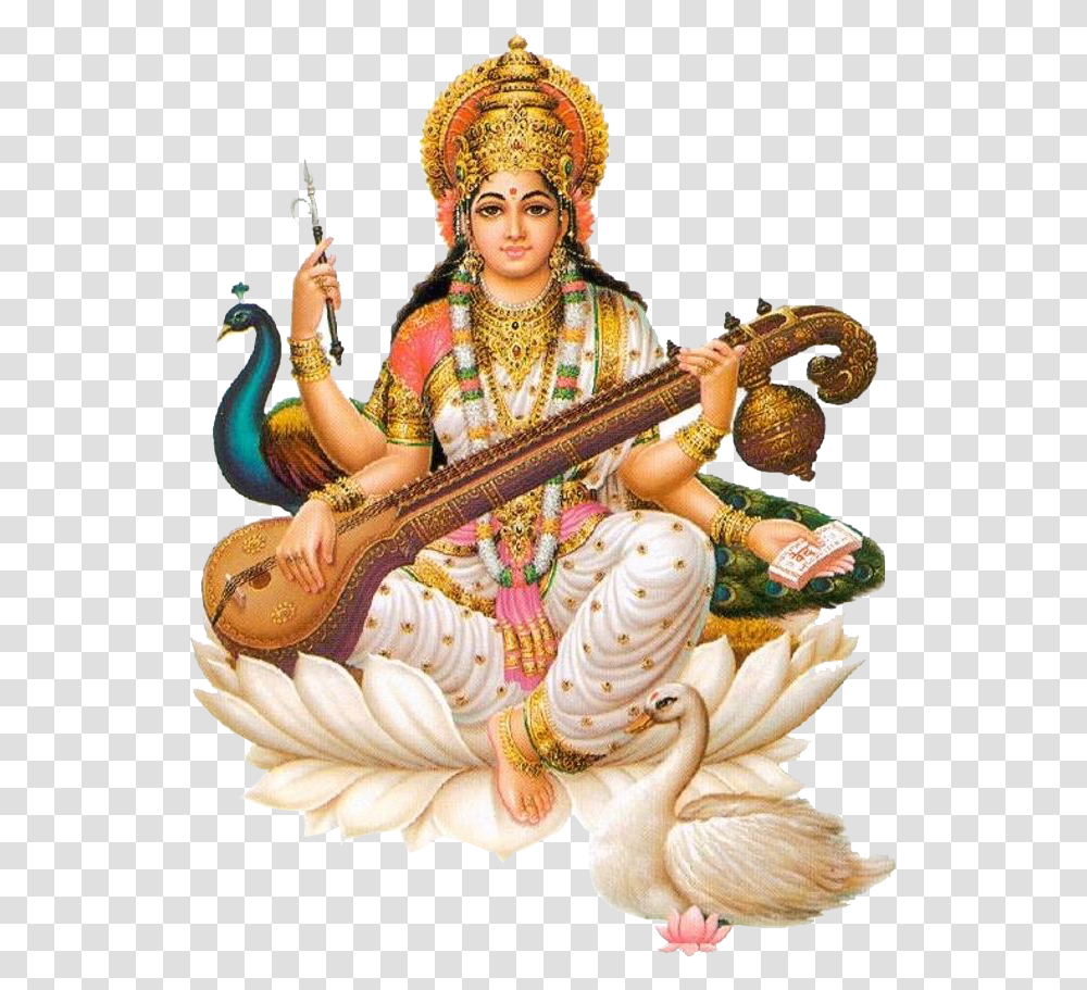 Saraswati Puja Basant Panchami Shri Saraswati, Leisure Activities, Person, Musical Instrument, Violin Transparent Png