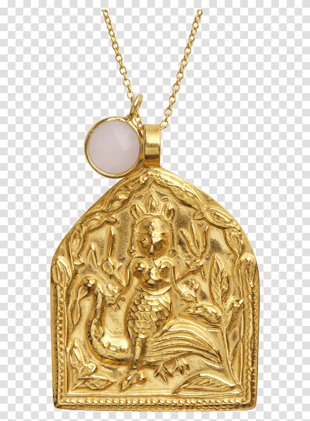 Saraswati Short Locket, Pendant, Gold, Jewelry, Accessories Transparent Png