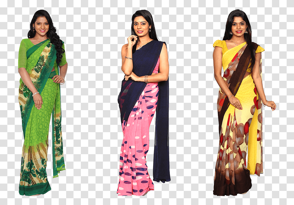 Sari, Apparel, Silk, Person Transparent Png