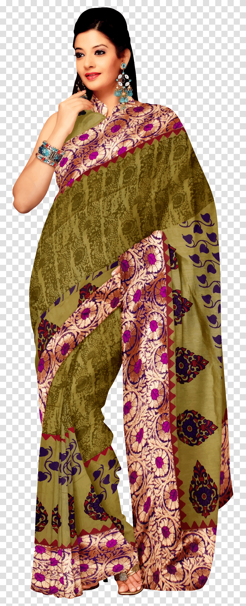 Sari, Person, Pattern, Gown Transparent Png