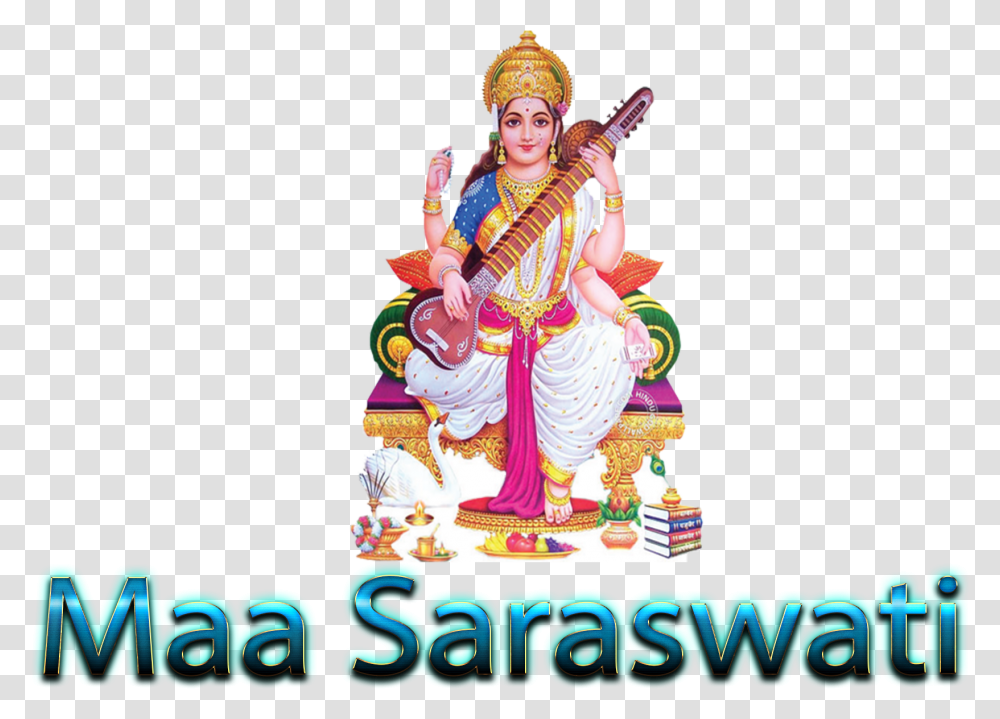 Sarsawati Maa Image Hd, Person, Poster, Advertisement Transparent Png