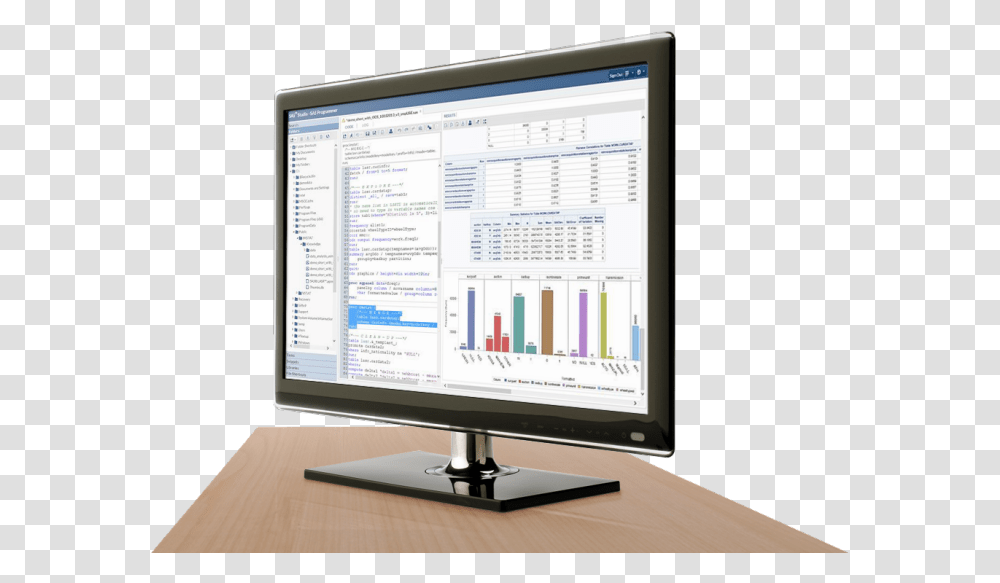 Sas In Memory Statistics On Desktop Monitor Energy Demand Forecasting Systems, Screen, Electronics, Display, LCD Screen Transparent Png