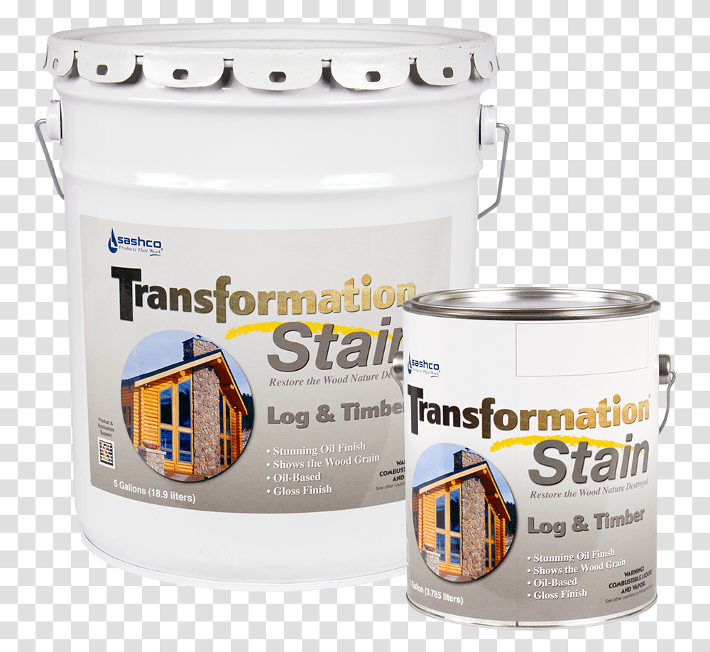 Sashco Transformation Stain Log And Timber, Paint Container, Mixer, Appliance, Bucket Transparent Png