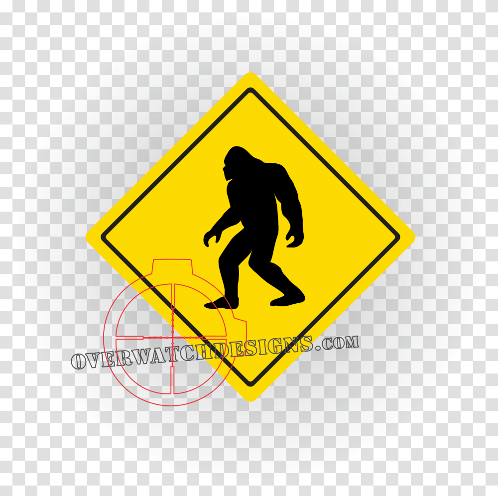 Sasquatch Crossing Street Sign Sticker S Turn Road Sign, Person, Human, Pedestrian Transparent Png