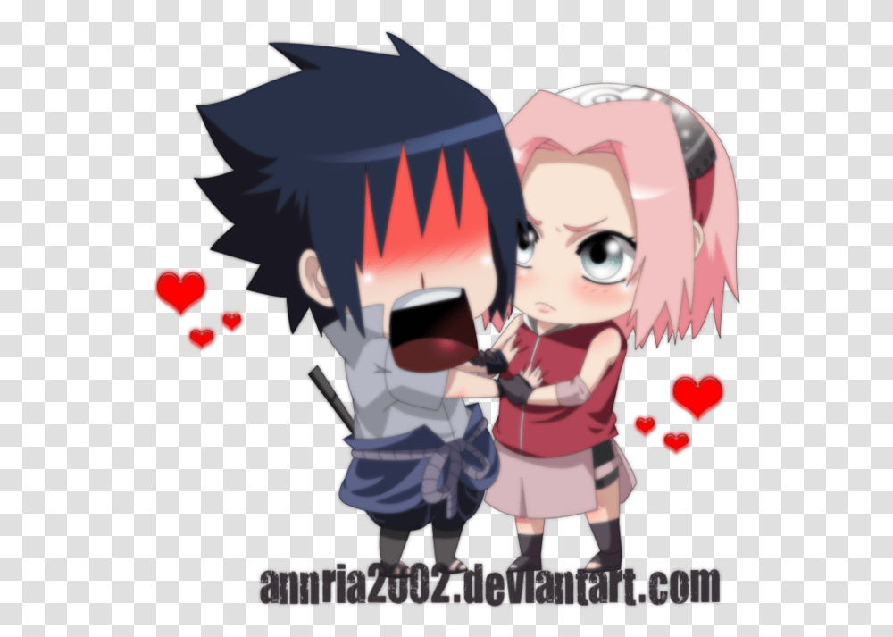 Sasusaku Cute Sakura And Sasuke, Comics, Book, Manga Transparent Png