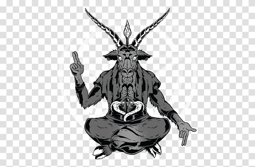 Satanic Goat Devil Lucifer Pentagram Baphomet, Person, Human, Symbol, Emblem Transparent Png