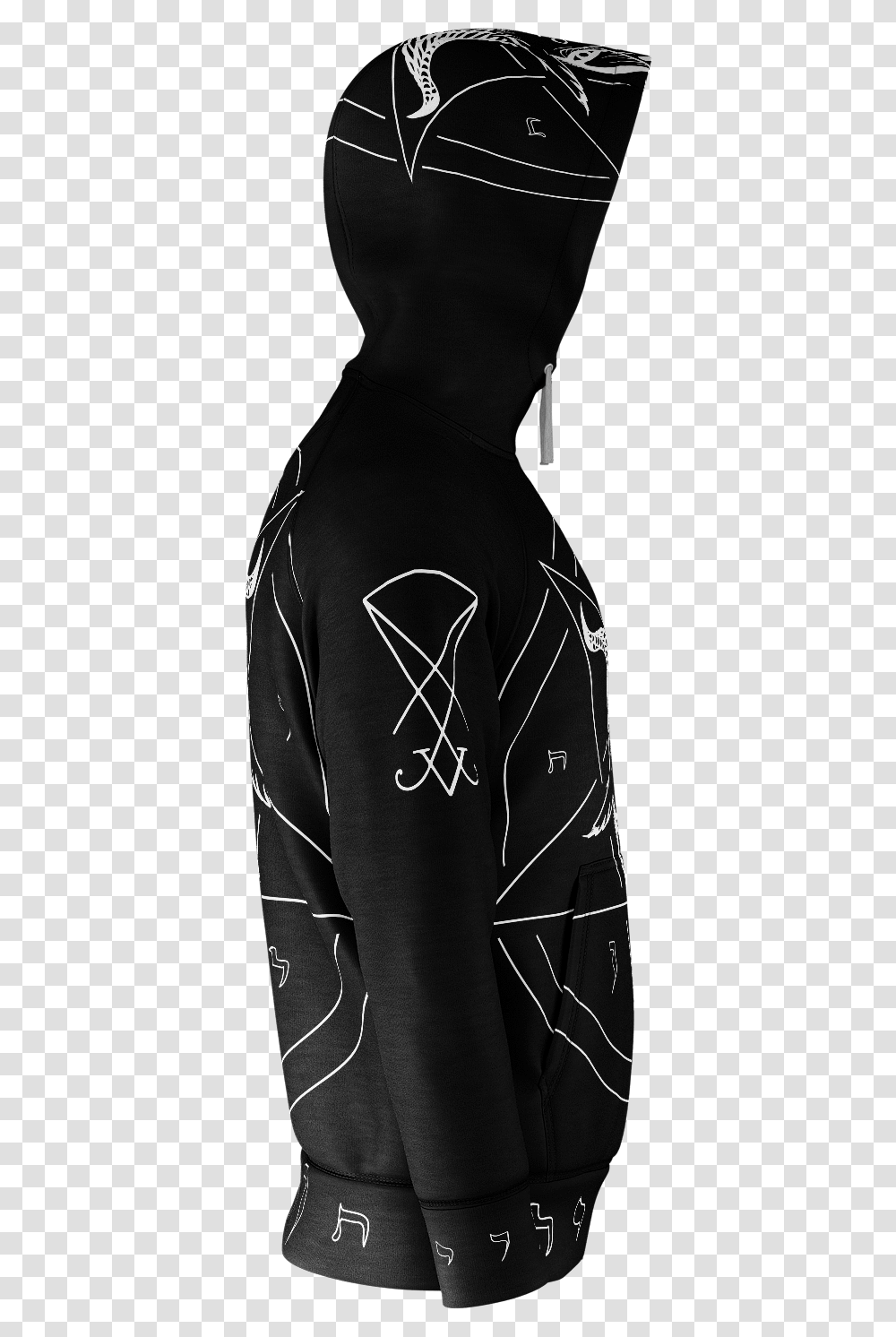 Satanist Baphomet Pentagram Sigil Of Lucifer Hoodie, Sleeve, Long Sleeve, Sweatshirt Transparent Png