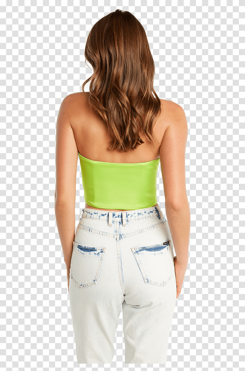 Sateen Bustier In Colour Green Flash Girl, Person, Female, Shorts Transparent Png