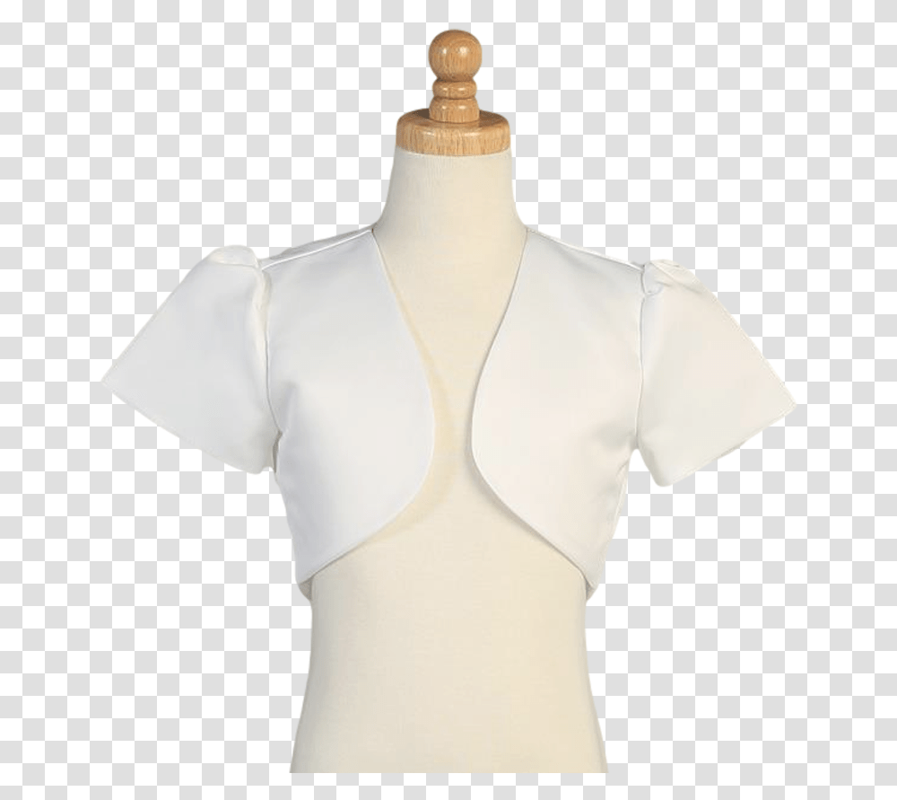 Satin Bolero Jacket In Ivory Or White Girls Amp Plus Blouse, Apparel, Mannequin, Person Transparent Png