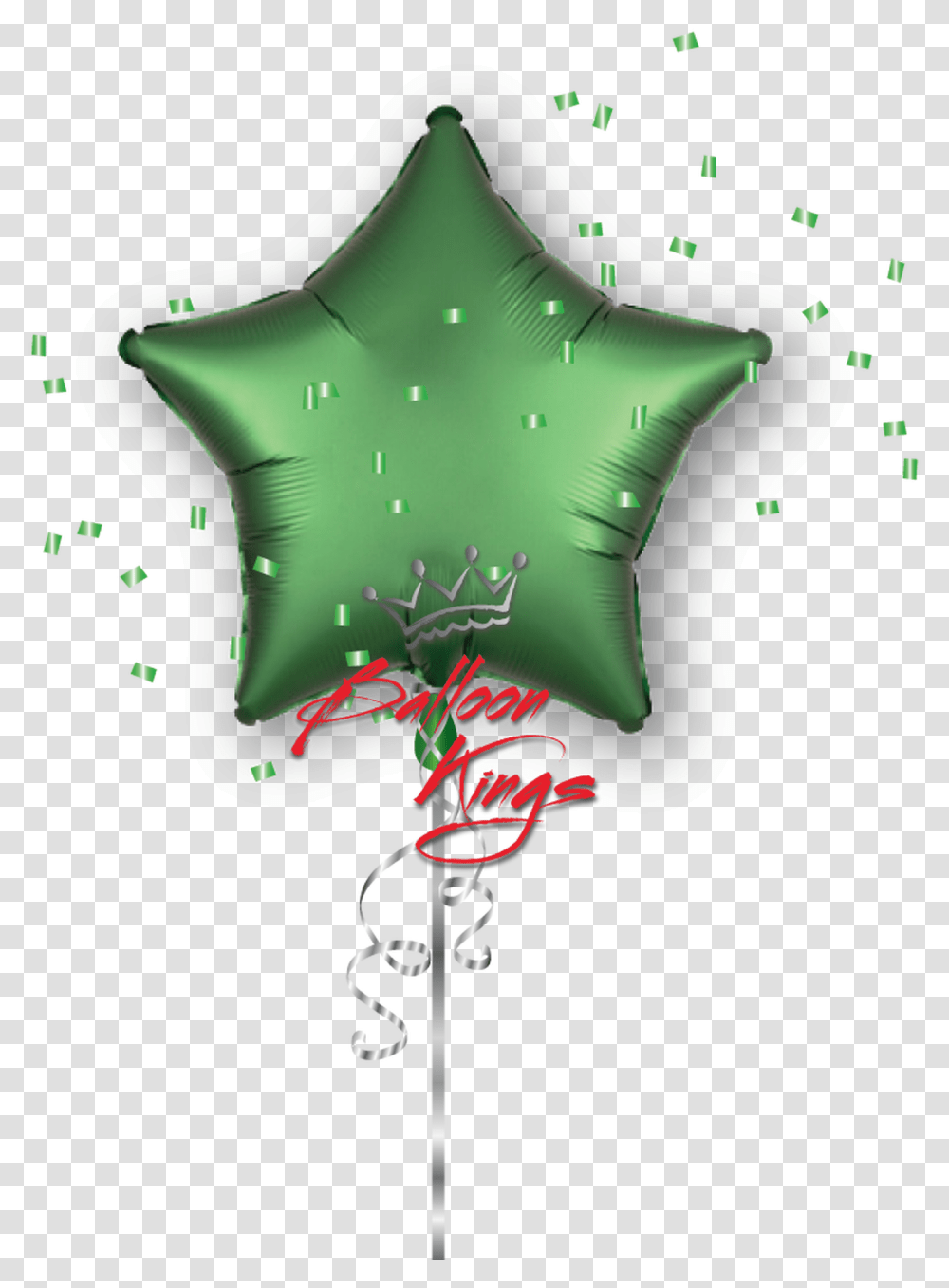Satin Luxe Emerald Green Star Balloon, Star Symbol, Paper, Cross, Confetti Transparent Png