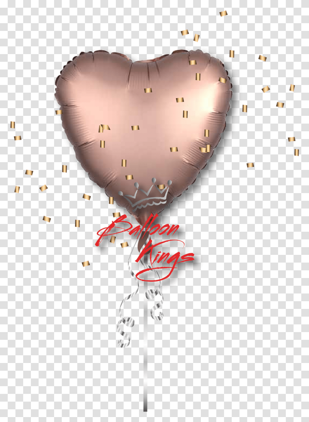 Satin Luxe Rose Copper Heart, Balloon, Confetti, Paper, Lamp Transparent Png