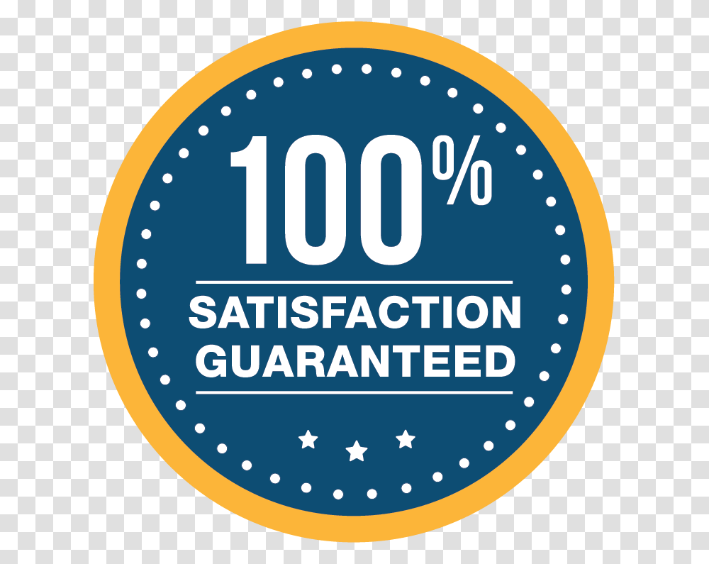 Satisfaction Badge 100 Satisfaction Guaranteed Badge Blue, Label, Sticker, Logo Transparent Png
