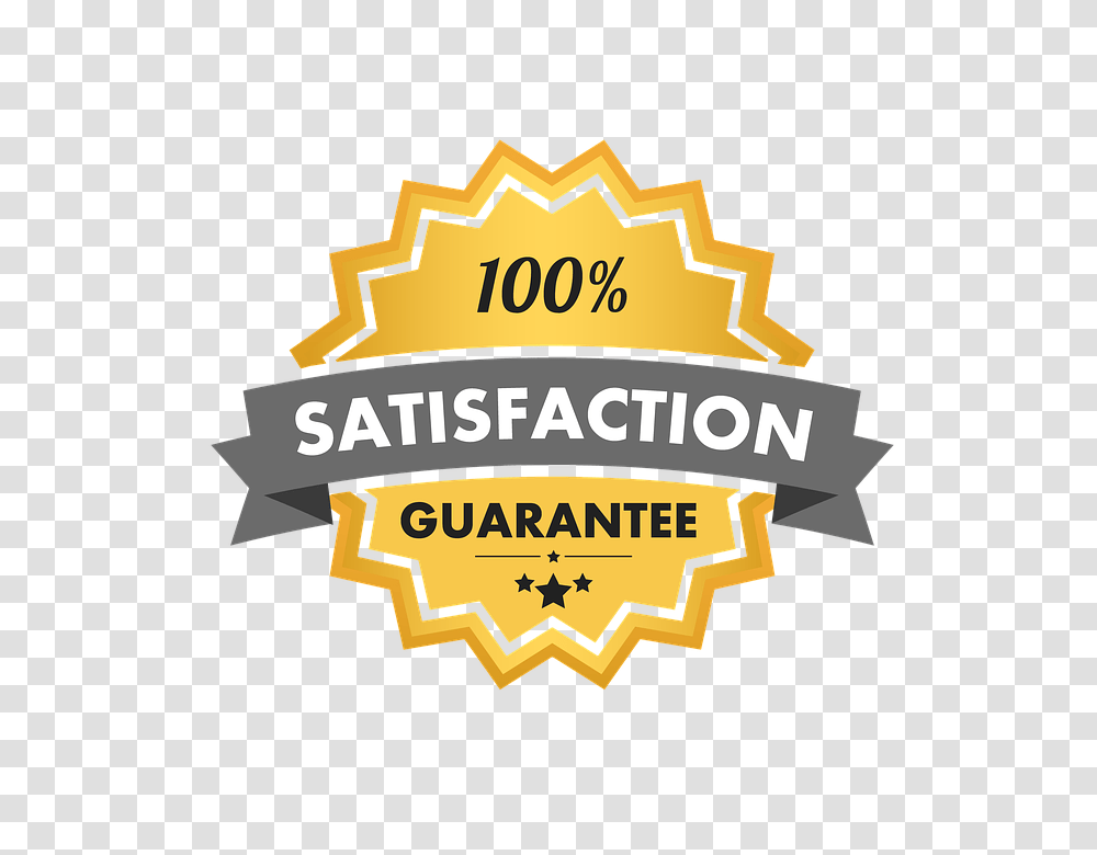 Satisfaction Guarantee 100 Free Image On Pixabay Satisfaction Guaranteed Logo, Symbol, Bulldozer, Transportation, Text Transparent Png