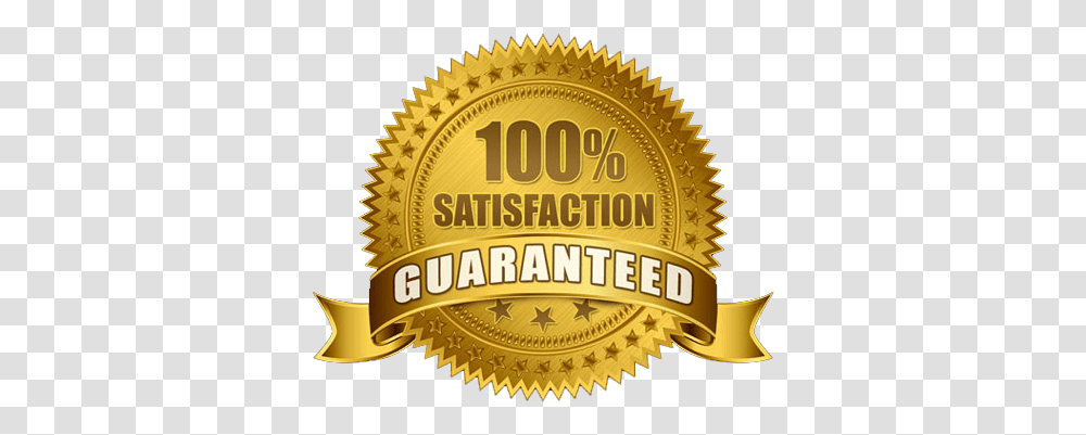 Satisfaction Guarantee Guaranteed Logo, Label, Text, Gold, Symbol Transparent Png