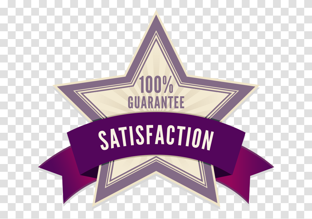 Satisfaction Guarantee Purple Logo Download Label, Lighting, Paper Transparent Png