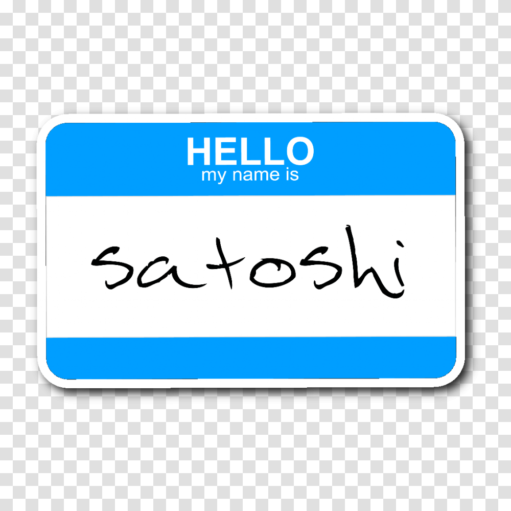 Satoshi Name Tag Sticker Bitninja Supply, Label, Credit Card, Pillow Transparent Png